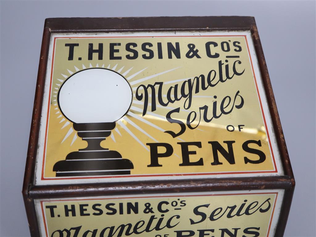 A Hessin & Cos. Shop Counter Display advertising The Magnetic Series of Pens, c.1900, width 25cm